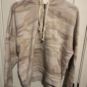 American Eagle Outfitters Beige and Brown Camouflage Hoodie